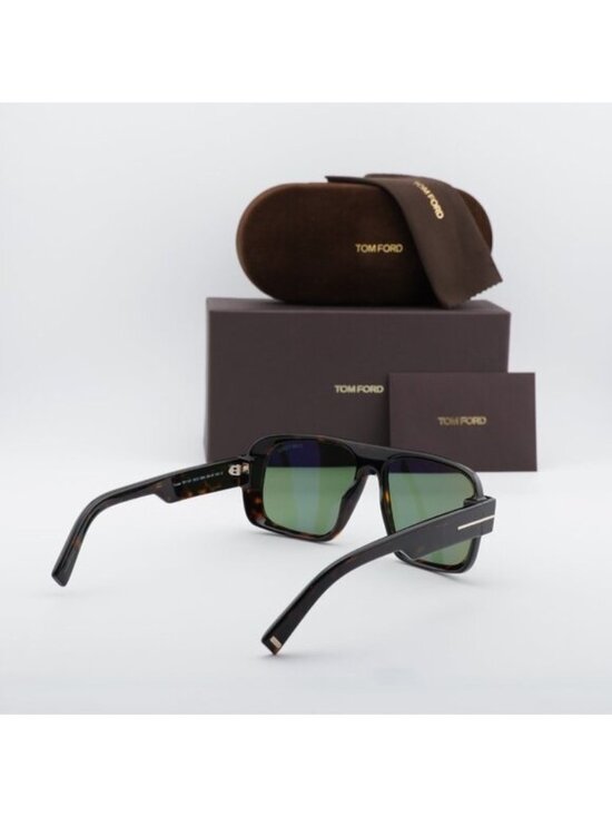 Tom Ford Turner FT1101 52N Shield Sunglasses - Dark Havana/Green main image 6